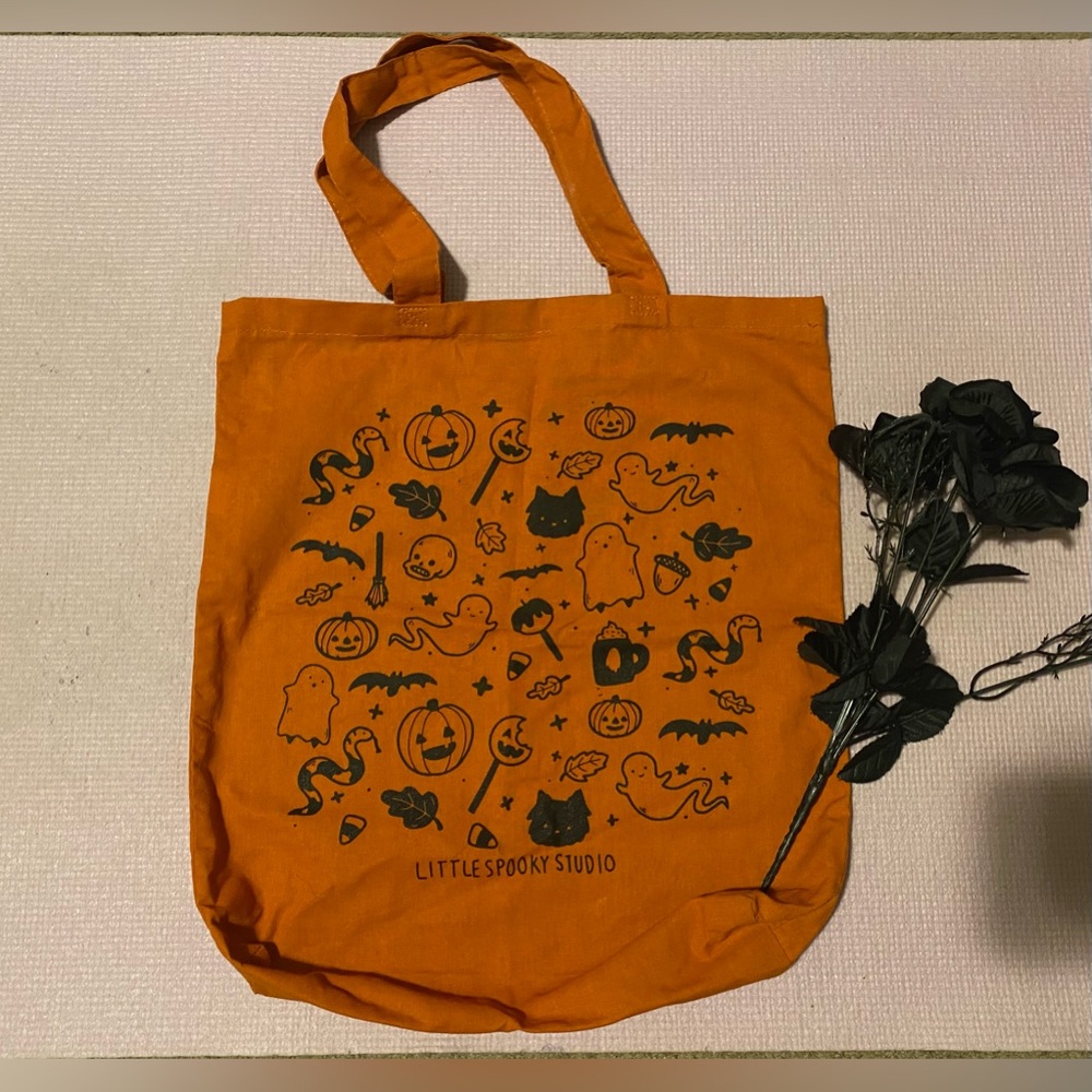 A Little Spooky Studios tote bag.